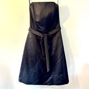 Vintage DaVinci Satin Strapless Tie Waist Fit & Flare Formal Dress Womens Size 8